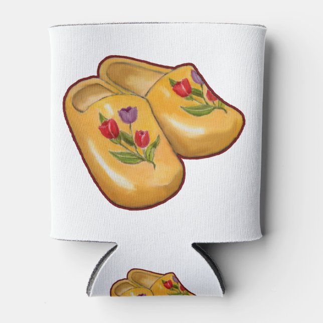 Porta-lata Sapatos de madeira holandeses, Tulips, Holanda, Ar (Frente)