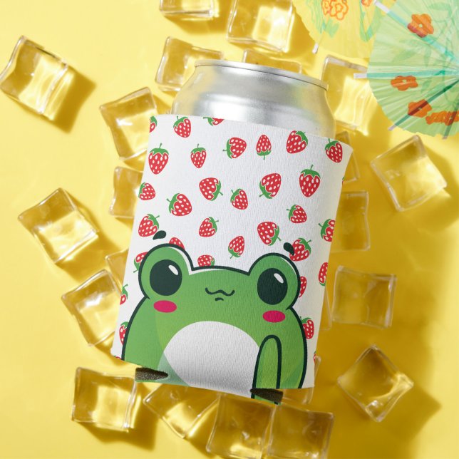 Porta-lata Sapo de Morango Kawaii (Verão in situ)