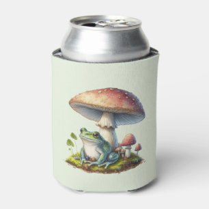 Porta-lata Sapo Debaixo de um Cogumelo Fofo Natureza