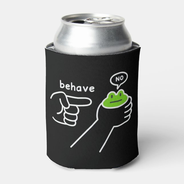 Porta-lata Sapo Desonesto Meme de Sapo Não se Comporta Desenh (Can Front)