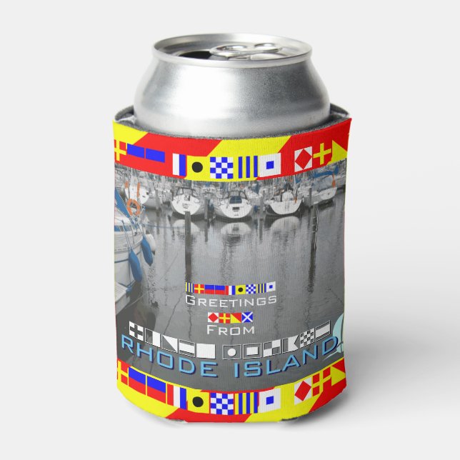 Porta-lata Saudações Sinalizadores Náuticos Rhode Island pers (Can Front)