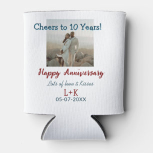 Porta-lata Saúde aos 10 anos feliz aniversário adicione dados