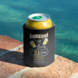 Porta-lata Saúde e Cerveja a 21 anos de Festa de aniversário
