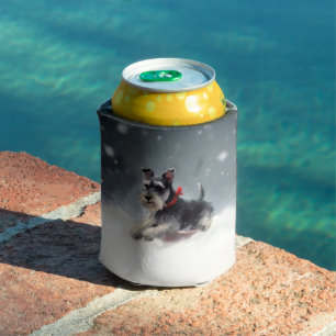 Porta-lata Schnauzer miniatura Natal neve inverno