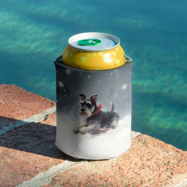 Porta-lata Schnauzer miniatura Natal neve inverno (Piscina in situ)