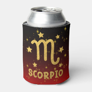 Porta-lata Scorpio Zodiac Red e Dourado Can Cooler