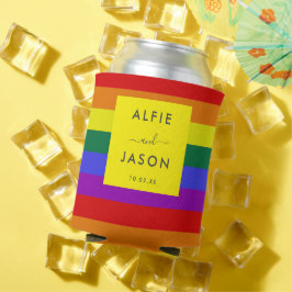 Porta-lata Script de Casamento LGBTQ de Orgulho Simples Moder