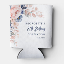 Porta-lata Script de Festa de aniversário Floral Rosa