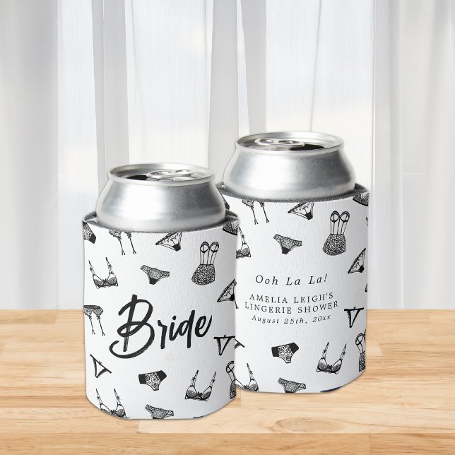 Porta-lata Script Moderno de Escova Lingerie Chá de Noiva (Criador carregado)