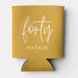 Porta-lata Script simples na moda aniversário de 40 anos eleg
