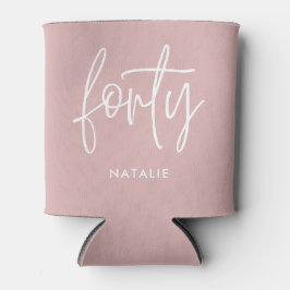 Porta-lata Script simples na moda aniversário de 40 anos eleg