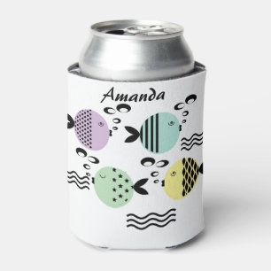 Porta-lata Seamless fish abstract scandinavian modern marine