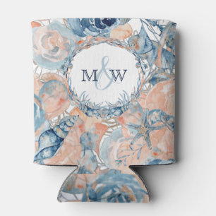 Porta-lata Seashell e Rosas de praia de náutica