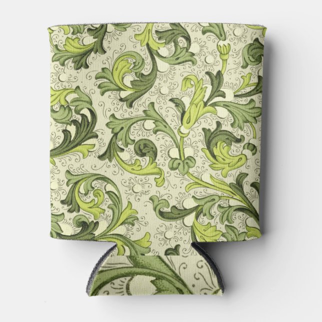 Porta-lata Séc. XVIII: Papel de Parede Floral Antiquado. (Frente)