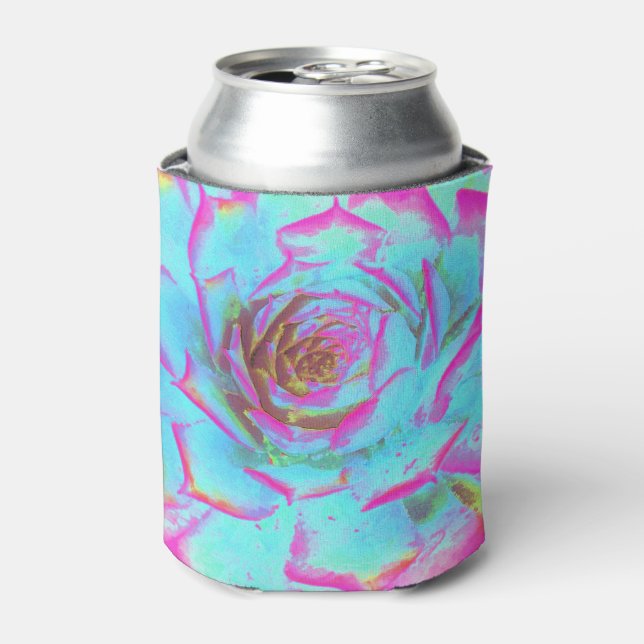 Porta-lata Sedum Rosette Quente Rosa e Azul Suculente (Can Front)