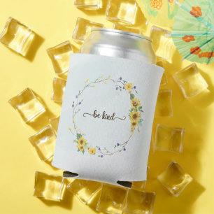 Porta-lata Seja gentil, Solha Botânica Floral de Girassol