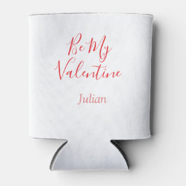 Porta-lata Seja meu valentine nome vermelho elegante casal