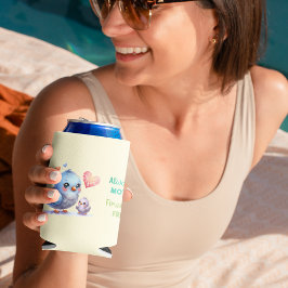 Porta-lata Sempre minha mãe - Mãe de pássaros e bebê