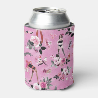 Porta-lata SENHORA DOS GATOS FLORAL Rosa Quente