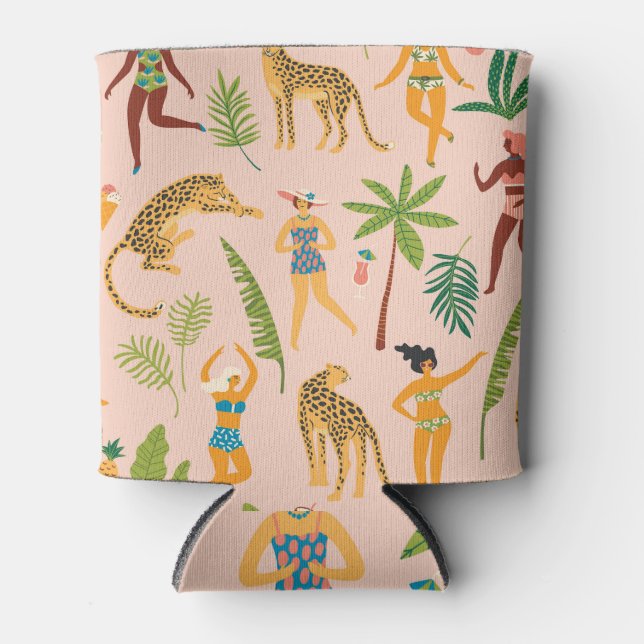 Porta-lata Senhoras Dançantes, Leopards Vintage. (Frente)