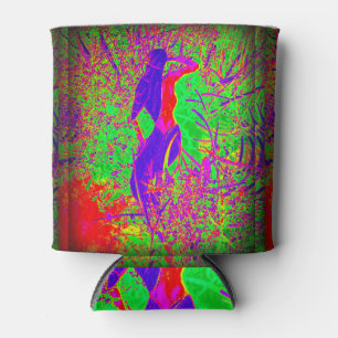Porta-lata sereia retro groovy do roxo do hippie