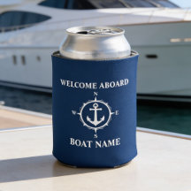 Seu Nome de Barco Bem-vindo a Bordo Bússola Âncora