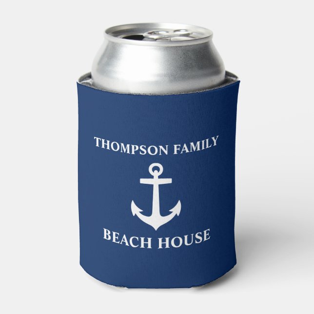 Porta-lata Seu nome é Beach House Anchor Blue (Can Front)