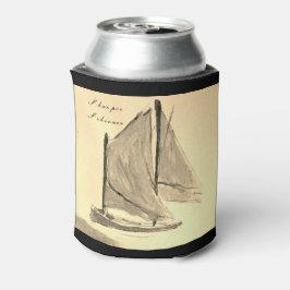 Porta-lata Sharpie Schooner Sailboat - Bebida Can Cooler