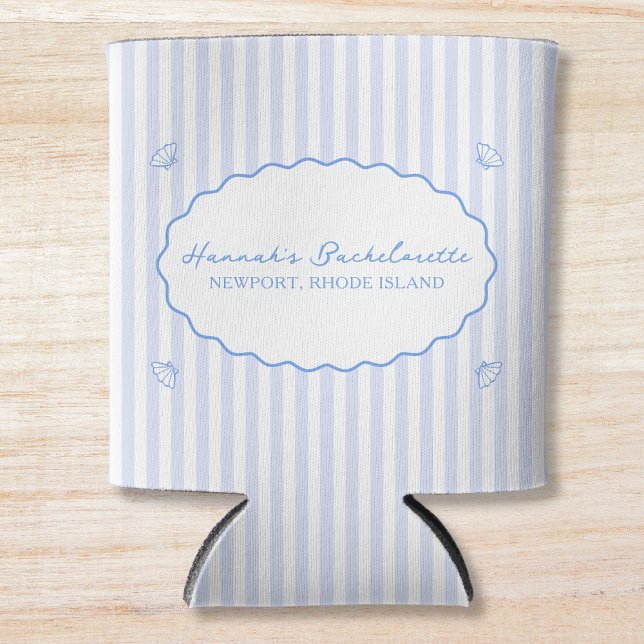 Porta-lata Shell de Seersucker Azul-Chic Costeiro (Criador carregado)