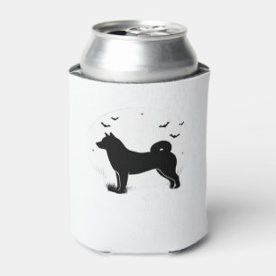 Porta-lata Shiba Inu Cachorro � Silhueta da Lua do Halloween