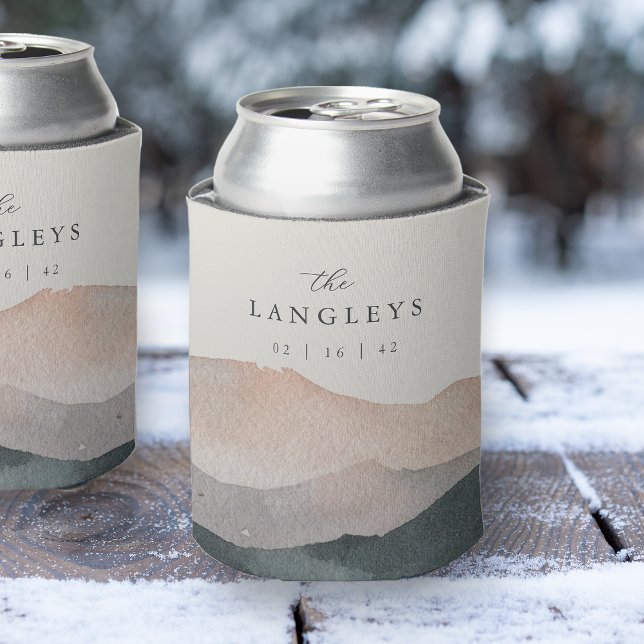 Porta-lata Sierra Dusk | Desert Mountain Sunset Wedor Favor (Criador carregado)