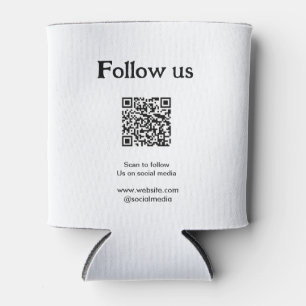 Porta-lata Siga-nos nas redes sociais, leia o código QR para