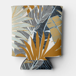 Porta-lata Silhout de Folhas Tropicais de ouro