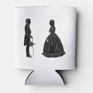 Porta-lata silhueta de abraham lincoln mary todd lincoln