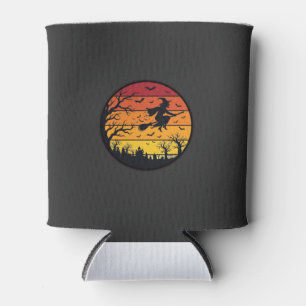 Porta-lata Silhueta de Bruxa do Pôr do Sol de Halloween Círcu