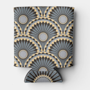 Porta-lata Silver de Marfim: Azulejo Floral Circular.