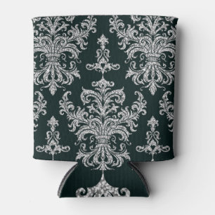 Porta-lata Silver Floral: Papel de parede elegante.