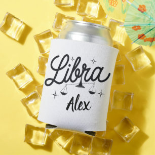 Porta-lata Símbolo de Arte Zodiaca Personalizado por Libra