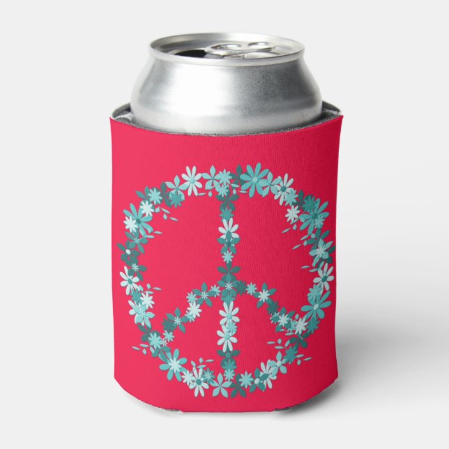 Porta-lata Símbolo de paz, potência floral (Can Front)