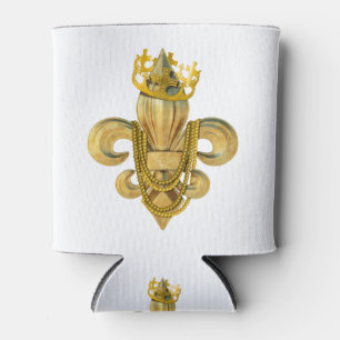 Porta-lata Símbolo Mardi Gras Royalty Fleur de Lis com Miçang