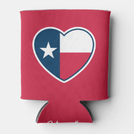 Porta-lata Símbolos do Texas, Bandeira do Texas, Coração - Ve