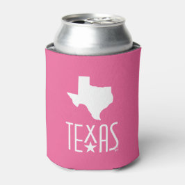 Porta-lata Símbolos do Texas, estado do Texas, rosa