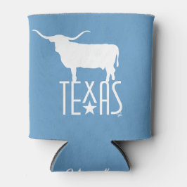 Porta-lata Símbolos do Texas, Longhorn, azul