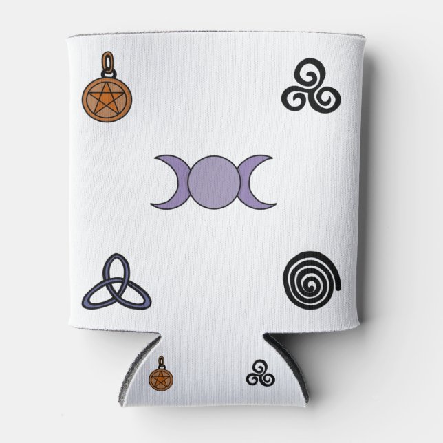 Porta-lata Símbolos Wiccan e Pagan (Frente)