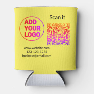 Porta-lata Simples código q r adicionar logotipo nome de códi