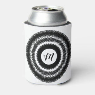 Porta-lata simples e personalizado BLACK mandala monograma ad