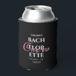 Porta-lata Simples Verão Black Bachelorette Crew Party<br><div class="desc">Simples Festa de Bachelorette Negra-Rosa-Rosa-Rosa-Cor-De-Feira Pode Mais Frio.</div>