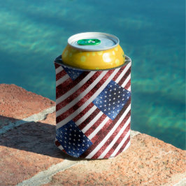 Porta-lata Sinalizador americano vermelho e azul brilha