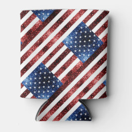 Porta-lata Sinalizador americano vermelho e azul brilha