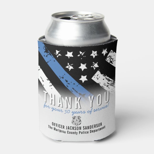 Porta-lata Sinalizador da Linha Azul do Aniversário da Políci (Can Front)